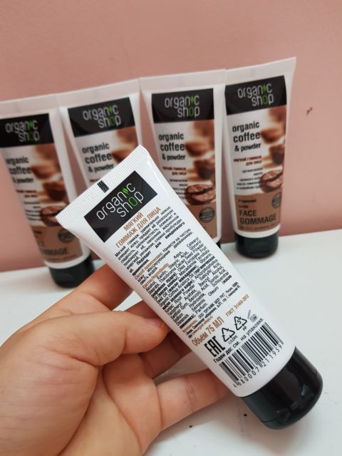 Tẩy da chết mặt  Organic Shop Coffee chiết xuất cà phê tẩy face 75ml hàng nga giúp sạch mặt,loại bã nhờn bị bẩn, sạch da