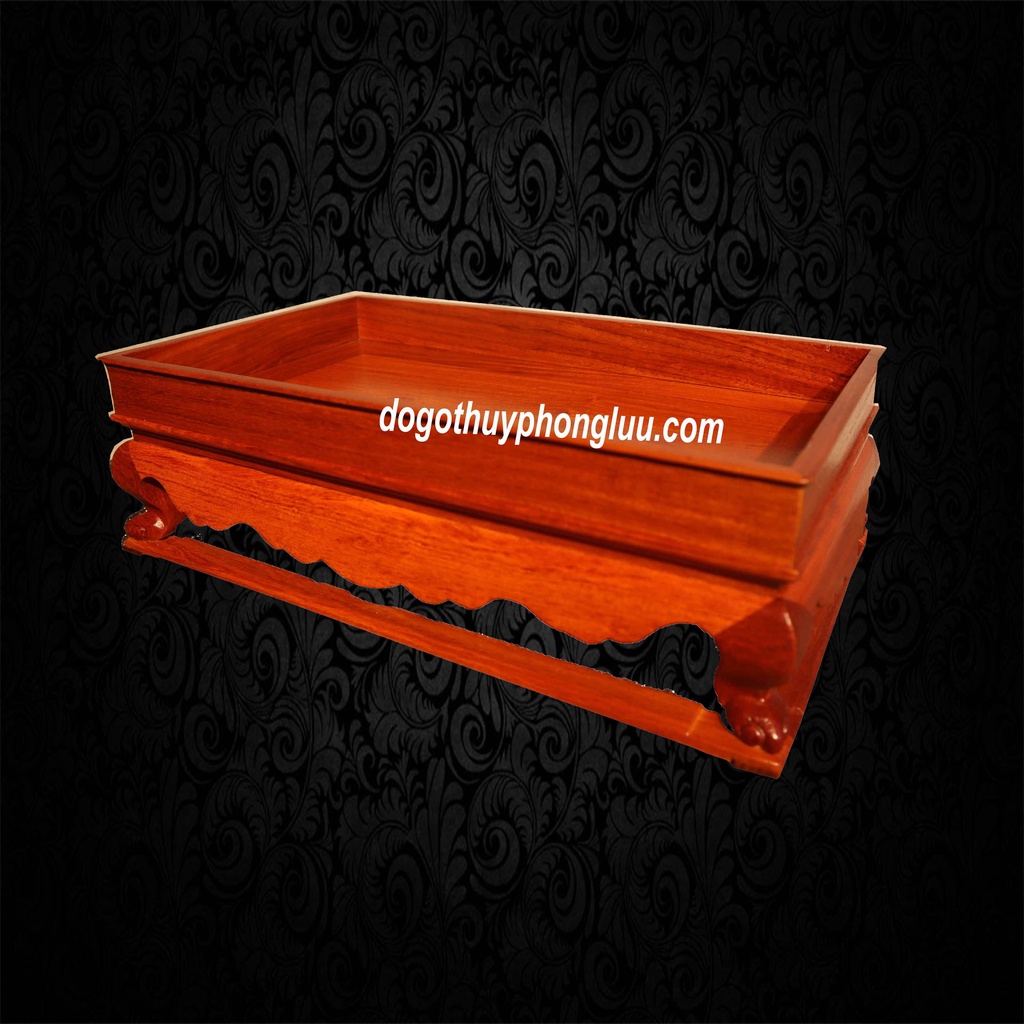 Khay Trà Chân Quỳ Trơn Gỗ Hương Cao Cấp Cỡ Nhỏ