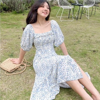 Đầm HEINA-  đầm dài smocking tay lửng