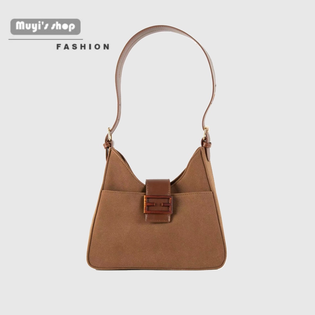 Túi Đeo Vai Bằng Da Lộn Phong Cách Cổ Điển Thời Trang