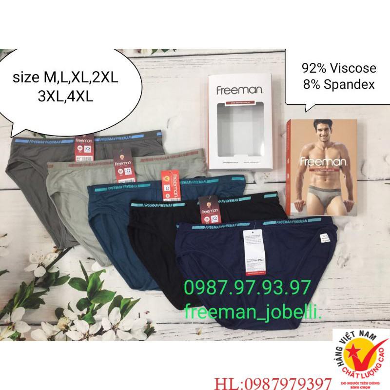 Quần lót nam Freeman 6040,6050 size thường + size đại cotton lụa[ hình thật + video