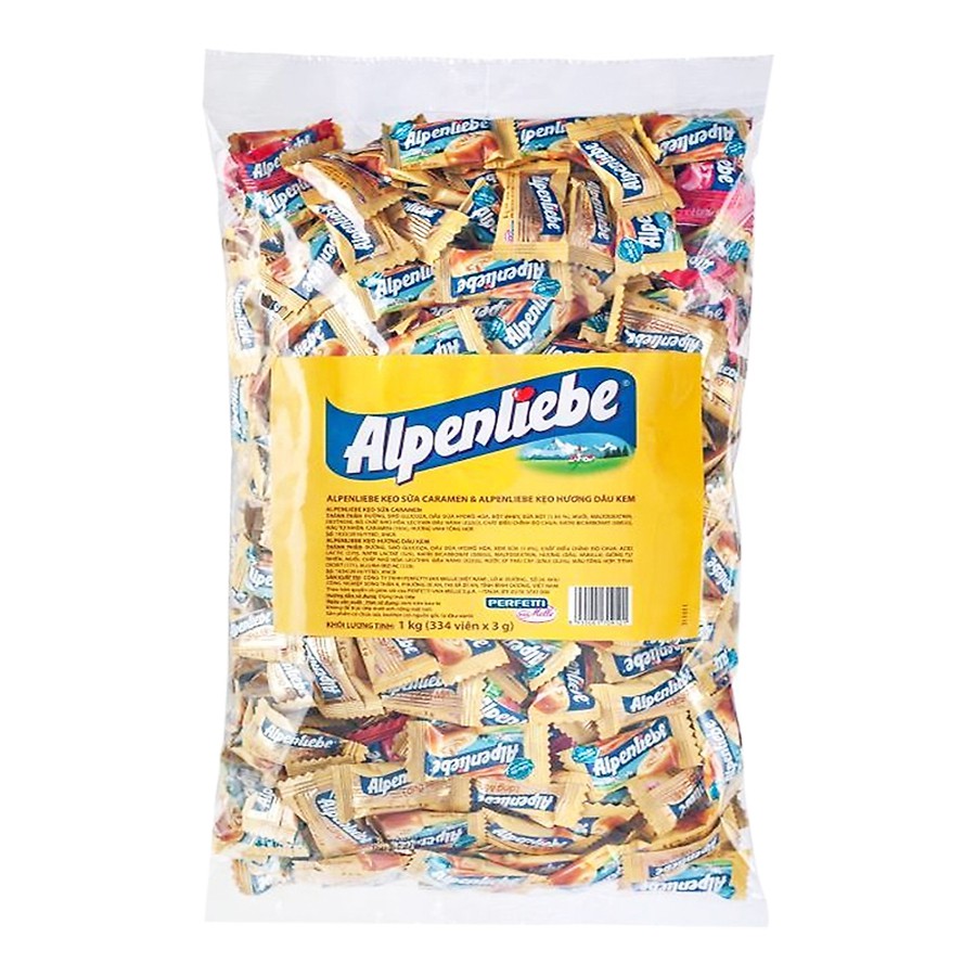 Kẹo Alpenliebe Caramen Và Dâu gói 1kg 334 viên