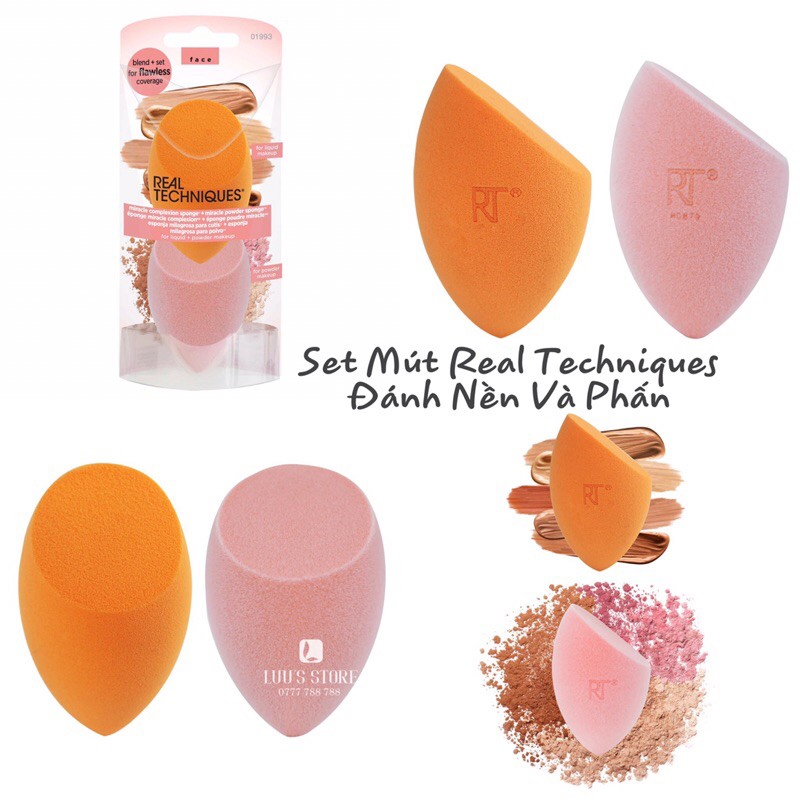 Set Mút Đánh Nền Và Phấn Real Techniques