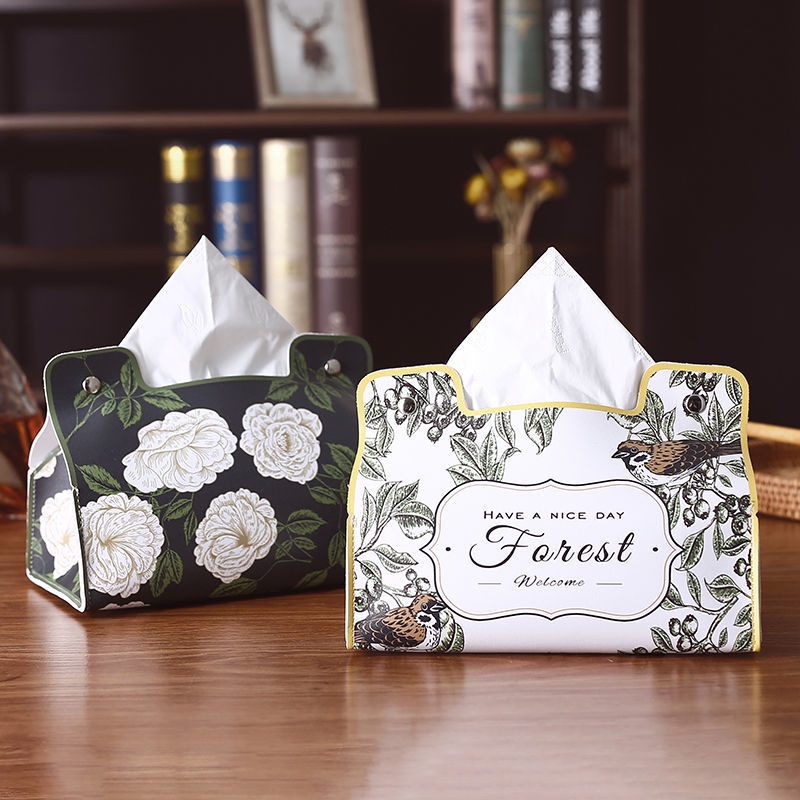 Hộp Đựng Khăn Giấy Bằng Da Cao Cấp Chống Thấm Nước Phong Cách Châu Âu