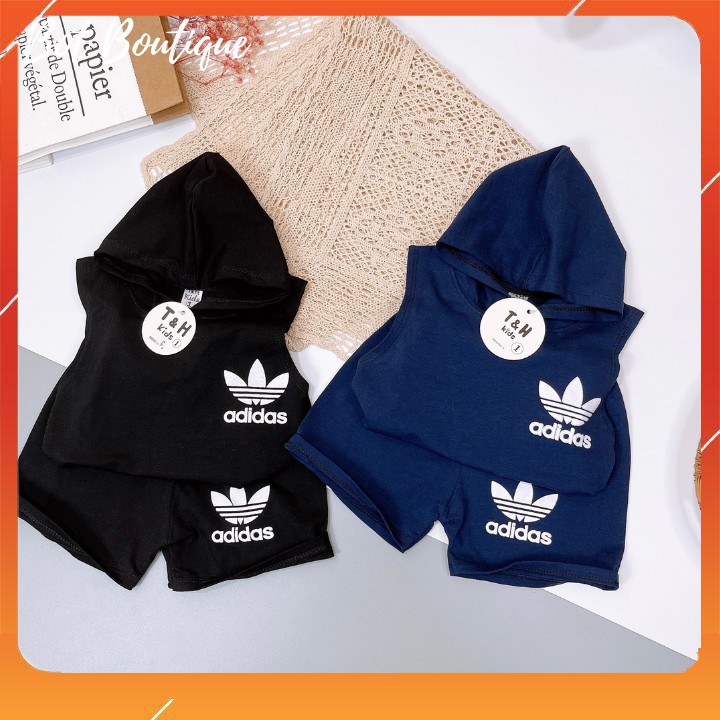 Bộ ba lỗ kèm mũ cho bé trai , bé gái - Sét bộ adidas cho bé chất cotton co giãn 4 chiều💕 ẢNH THẬT💕