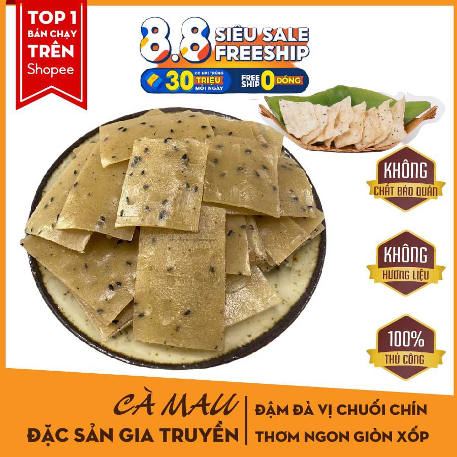 Bánh phồng chuối ngon |Bánh phồng chuối Năm Căn| Đặc sản Cà Mau |GÓI 100G|KHÔNG NGON HOÀN TIỀN