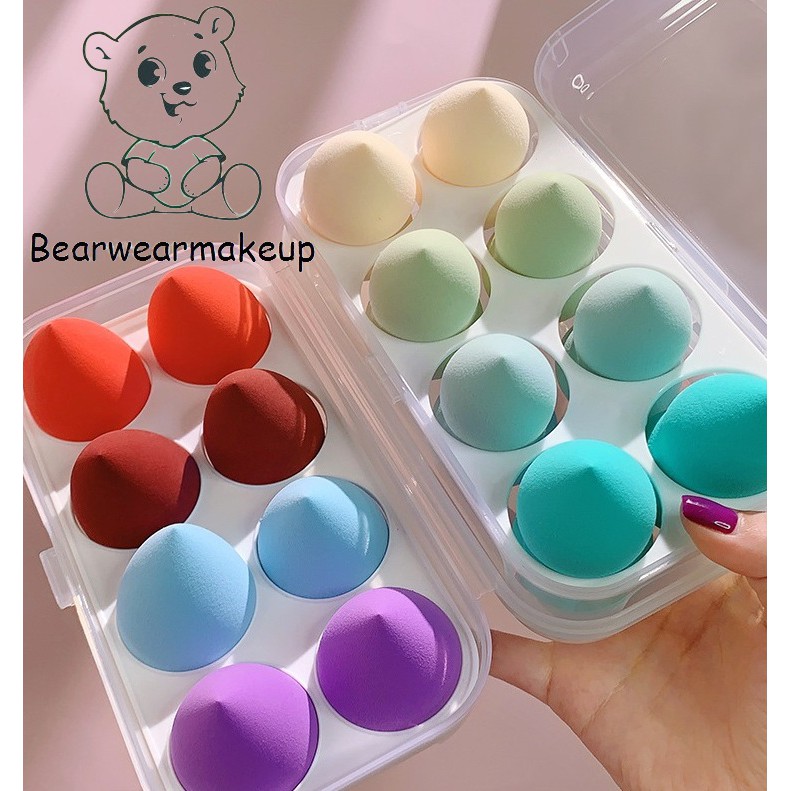(Gecomo) Set 8 Miếng Mút Trang Điểm Cao Cấp Gecomo Kèm Hộp Đựng | BigBuy360 - bigbuy360.vn