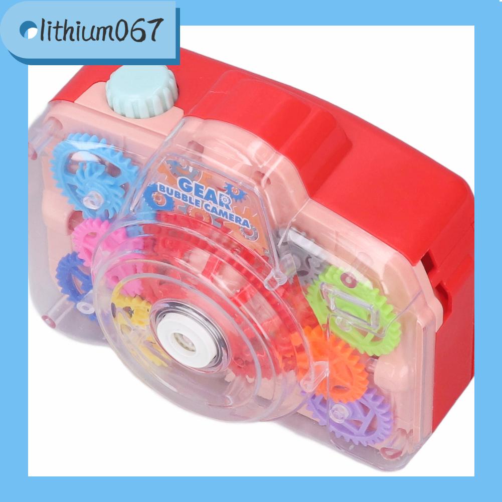 Lithium067 Máy tạo bong bóng cho trẻ em Đồ chơi Bánh răng đầy màu sắc Hình dạng máy ảnh làm điện ánh sáng mát mẻ để ngoài trời