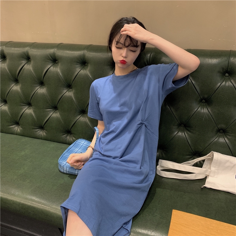 Đầm Dài Qua Gối Dáng Rộng Màu Trơn Thời Trang Dành Cho Nữ | BigBuy360 - bigbuy360.vn