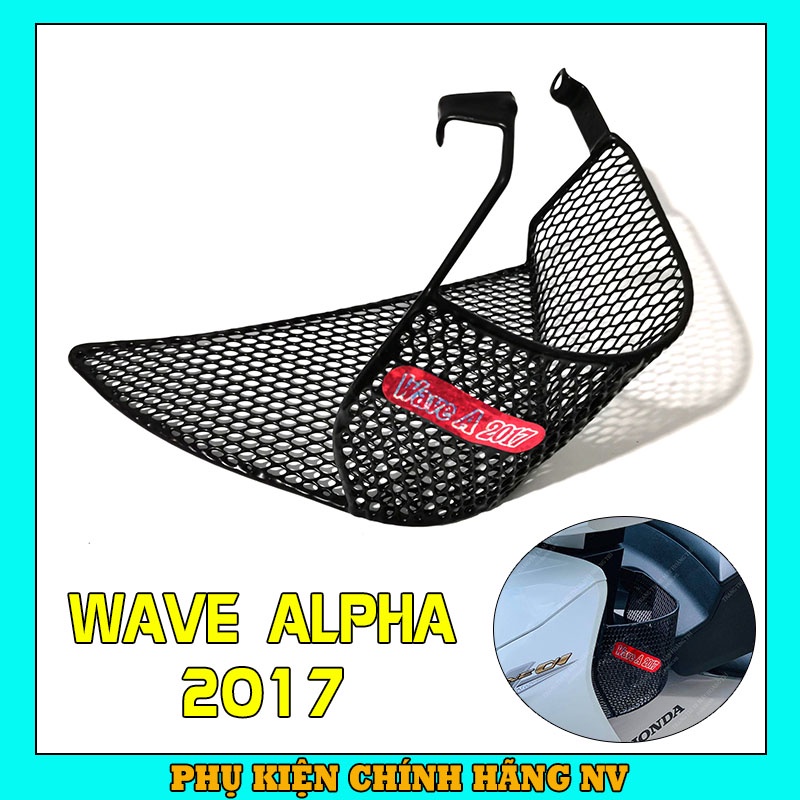 Rổ hông Wave Alpha 2017 - 2019 đựng đồ tiện lợi, giỏ hông xe máy thép nhúng nhựa chắc chắn