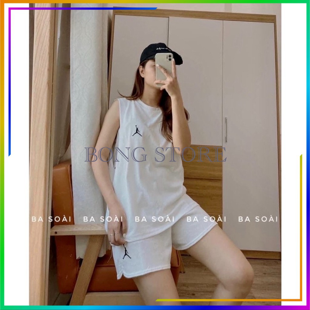 Set Đồ Nữ,Sét Bộ Nữ Áo thun Sát Nách Mix Quần Short Đùi In Logo  From Rộng Hàng Qc Loail 1 | BigBuy360 - bigbuy360.vn