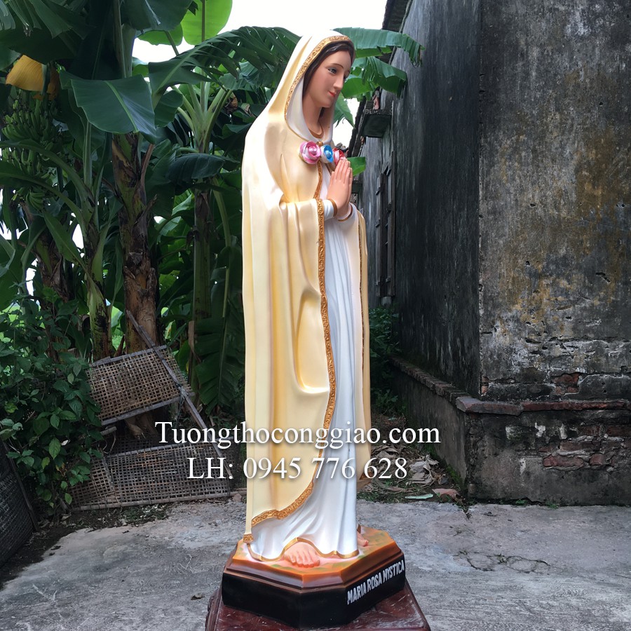 Tượng Đức Mẹ Maria Hoa Hồng 100cm composite