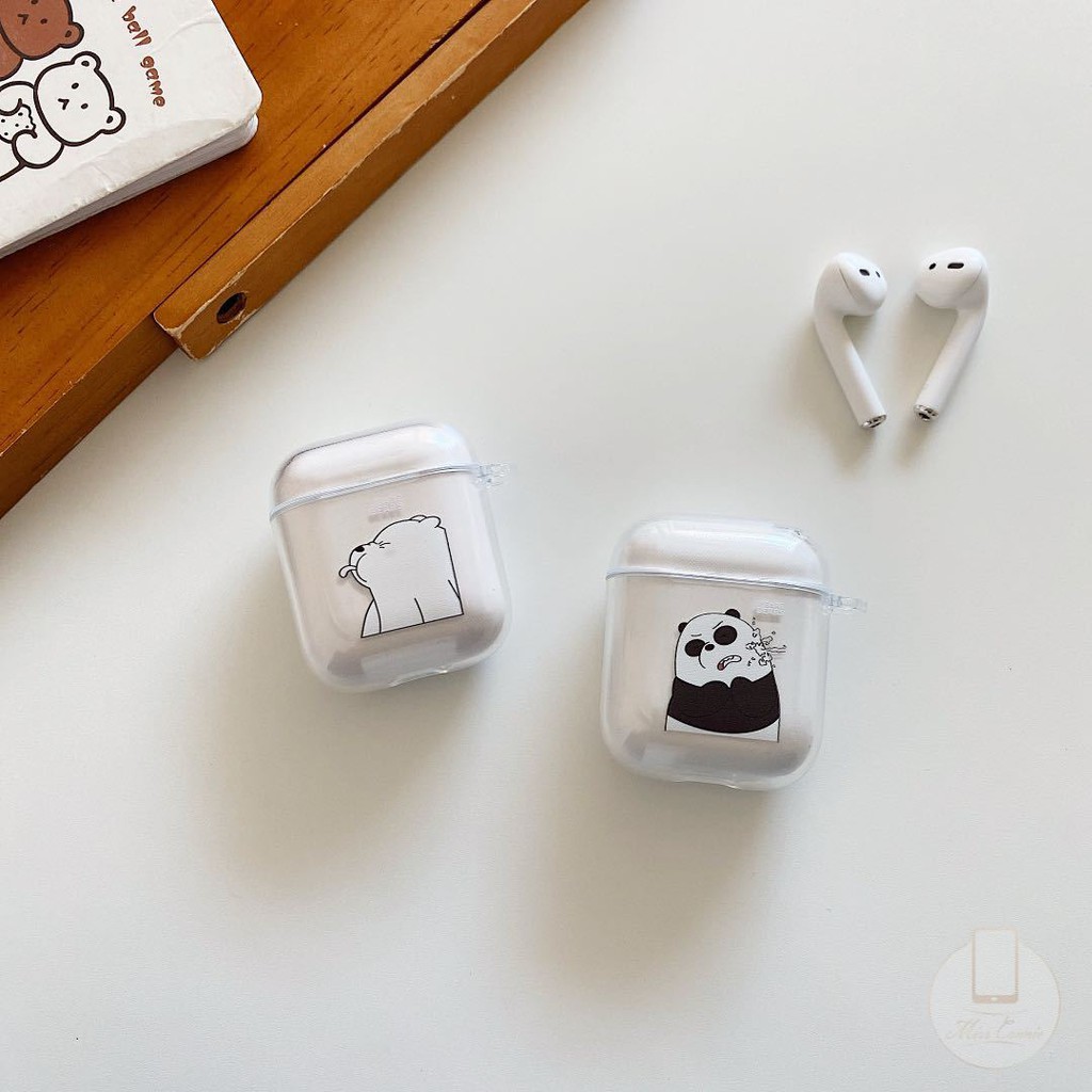 Vỏ bảo vệ hộp sạc tai nghe họa tiết hoạt hình We Bare Bear cho Airpods 1/2 Pro