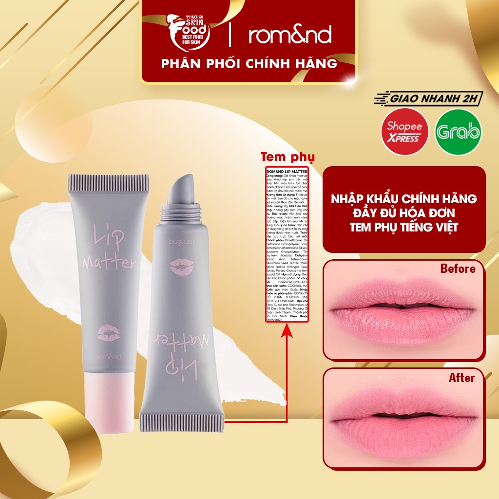 Gel Hóa Phép Son Thành Son Lì Và Khóa Màu Son Romand Lip Matter 8g