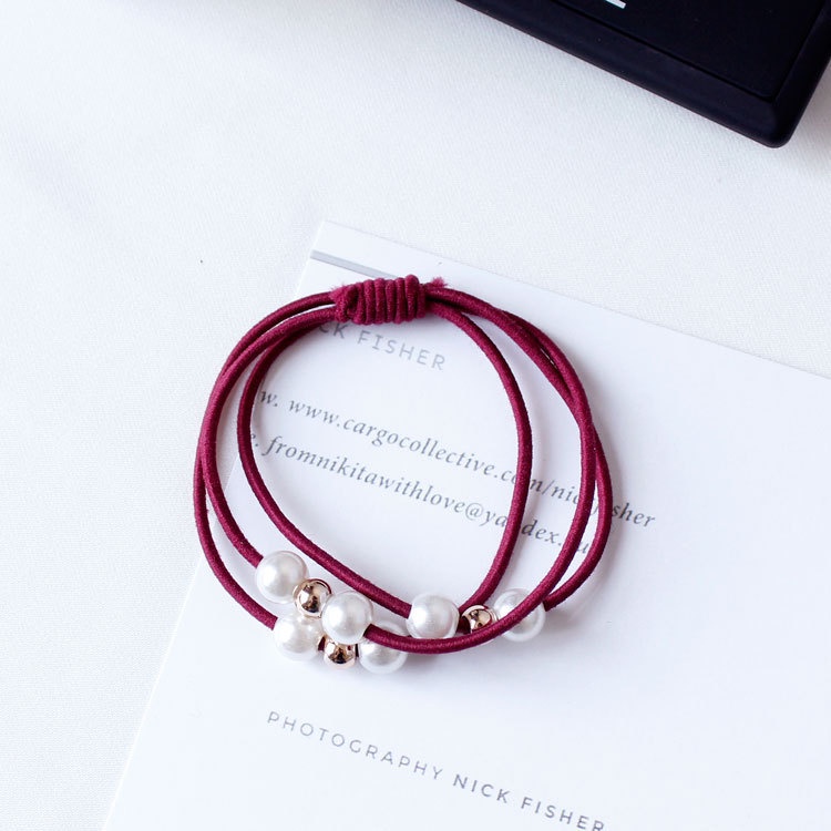 Dây thun cột buôc tóc đẹp Alaba đính ngọc trai