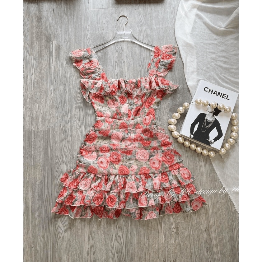 Đầm voan hoa tầng  hàng thiết kế xinh sang chảnh ldt722