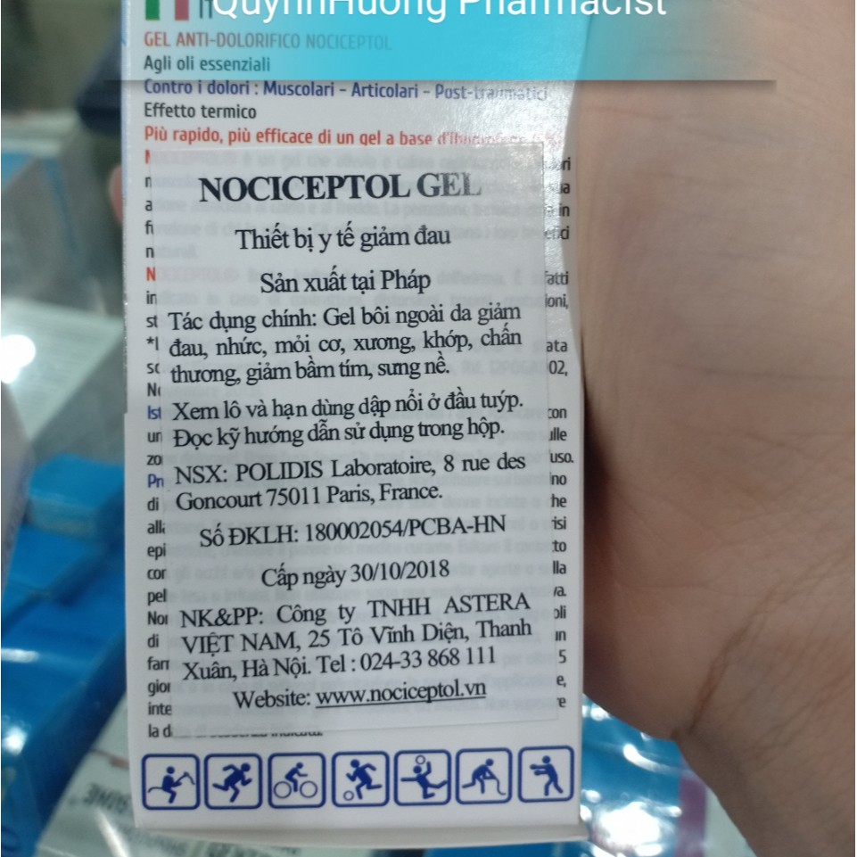 NOCICEPTOL Gel bôi giúp giảm đau tại chỗ hiệu quả