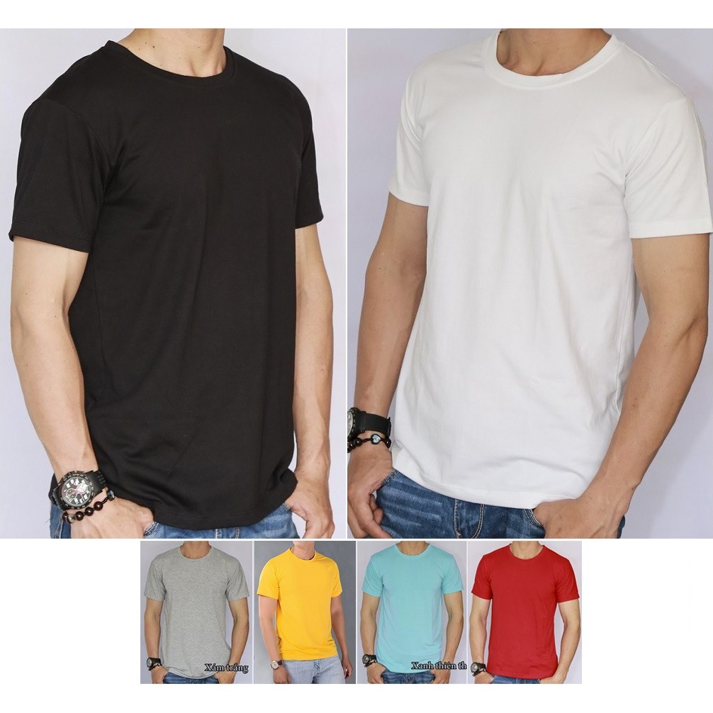Áo thun nam trơn cotton cổ tròn | Áo phông basic