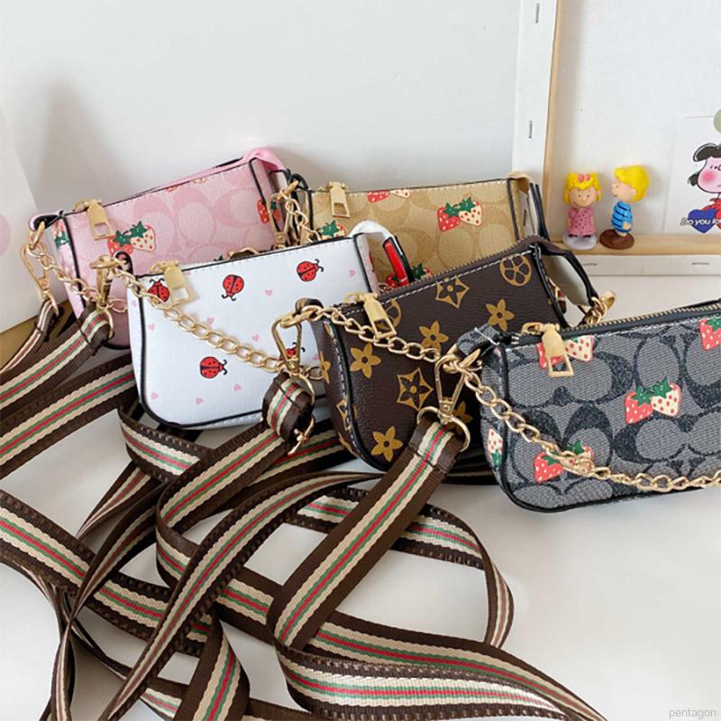 Children Floral Print Cross-body Handbag Bags Fashion Girls Cute Shoulder Messenger Bag
