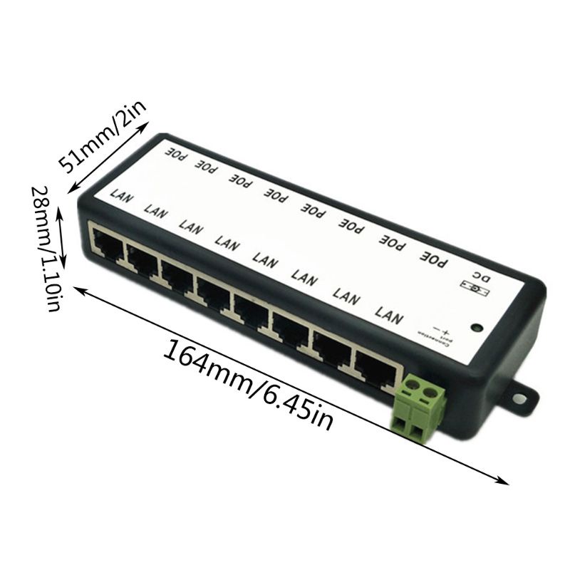 Bộ Chia POE Và Đèn LED DC12-48V 10 100Mbps 8 LAN Cho Camera CCTV Po