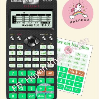 Decal nút dán máy tính casio 580