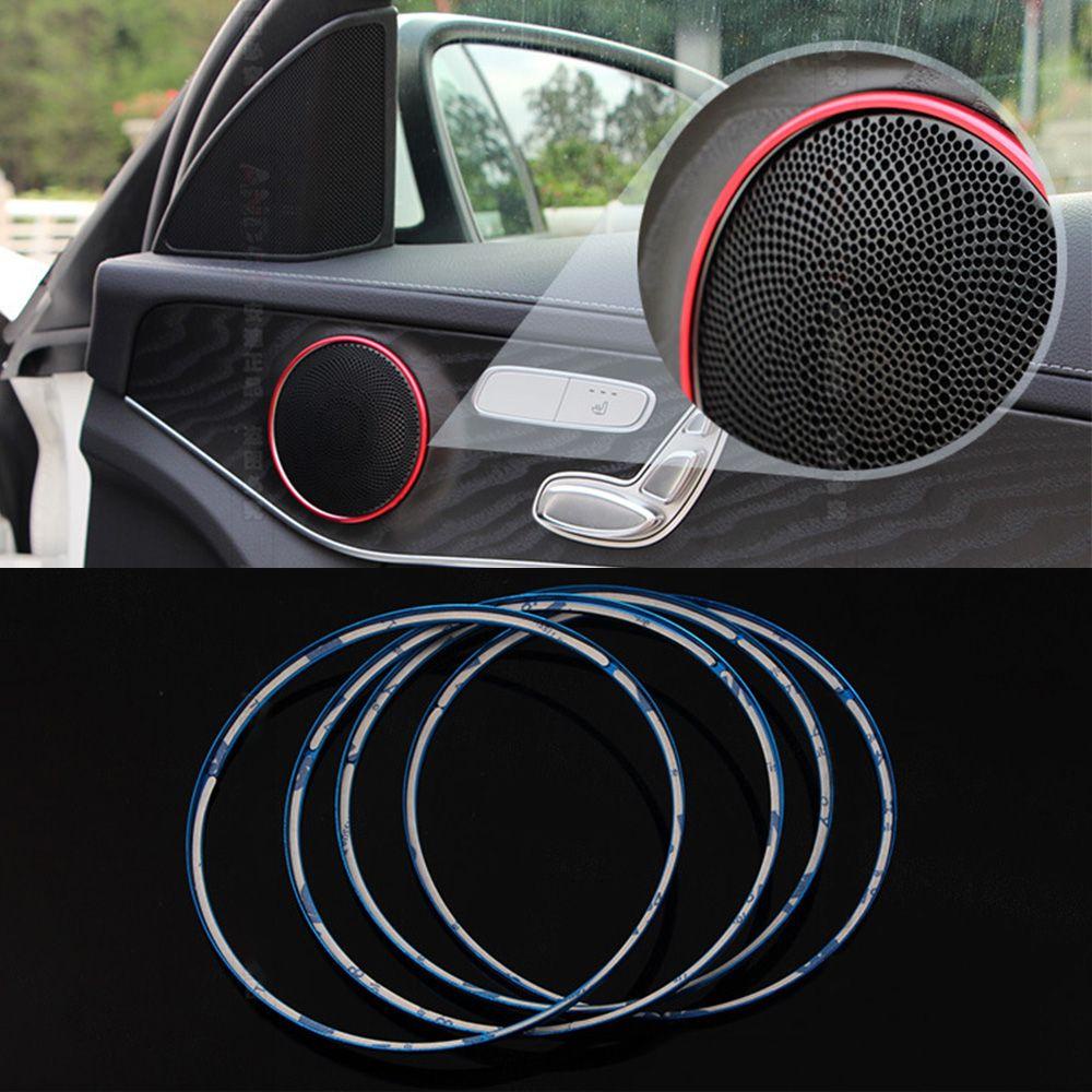 Set 4 Vòng Trang Trí Ống Xả Khí Hình Tròn Dễ Lắp Đặt Cho Mercedes C-Class 2015-2021