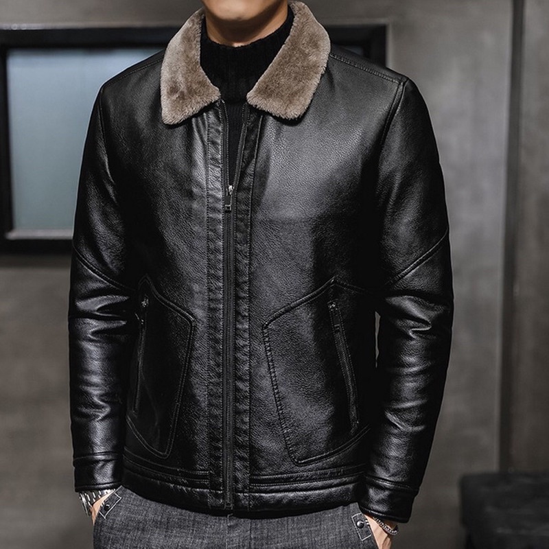 Áo da lót lông ảnh thật shop chụp