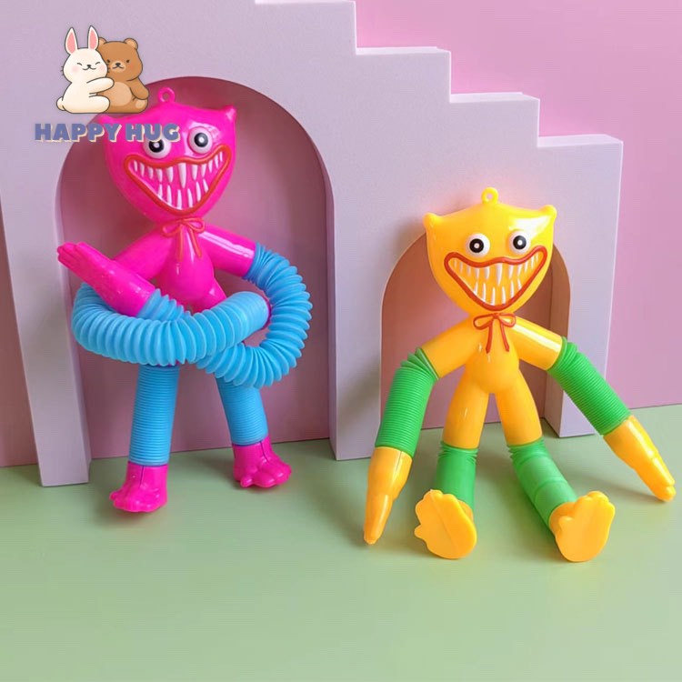 Đồ chơi trẻ em Huggy Wuggy Lò Xo có đèn vui nhộn, nhân vật game Poppy Playtime - Happy Hug