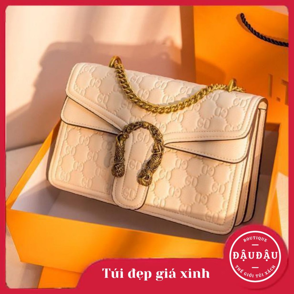 Túi xách nữ, túi đeo nữ khóa rồng da cao cấp size 22cm - Đậu Đậu Boutique