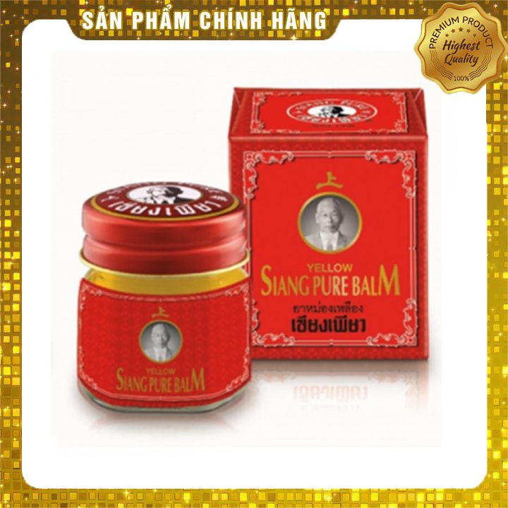 Dầu Cù Là Siang Pure Yellow Balm 12g Thái Lan chính hãng