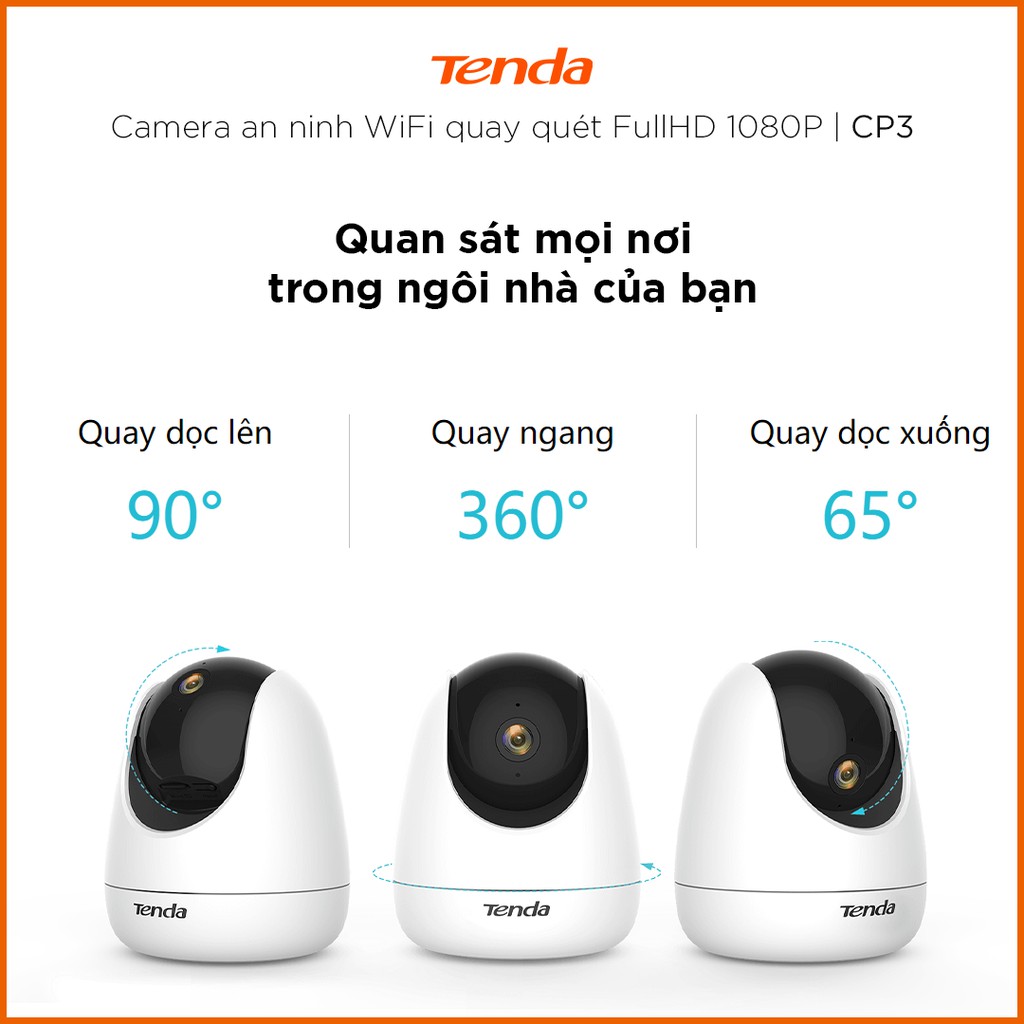 Camera IP Wifi Tenda CP3 Full HD 1080P 360° - Hãng phân phối chính thức