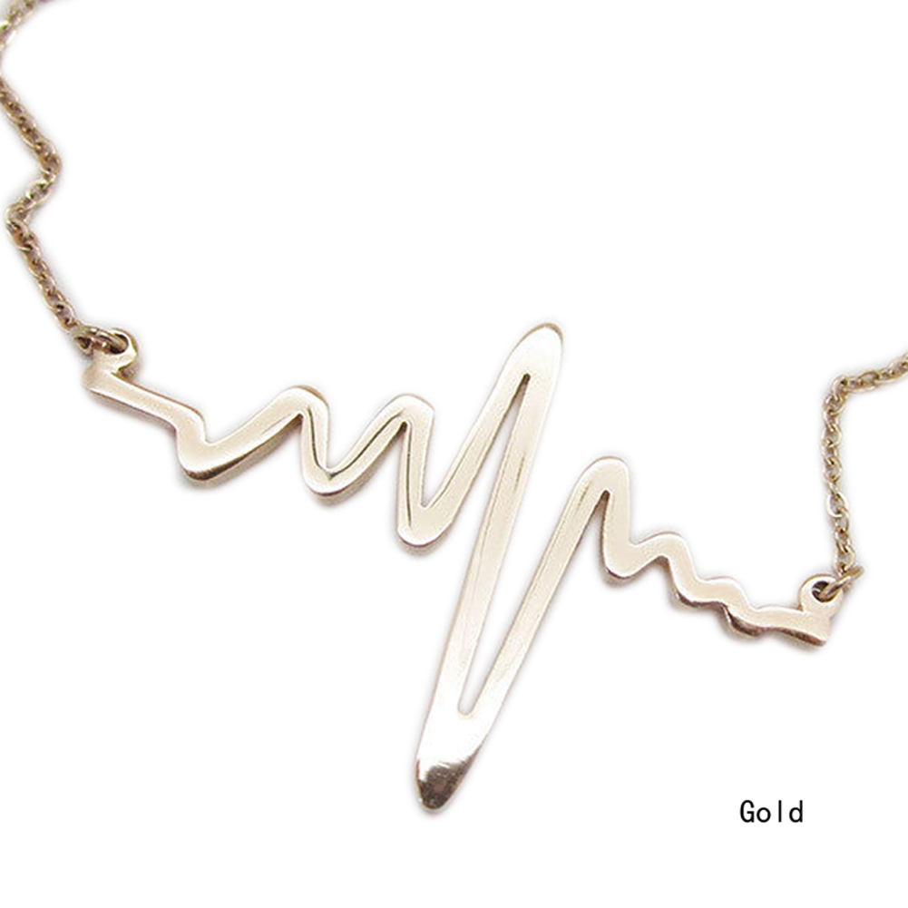 flowersqueen Dây Chuyền Mặt Hình Nhịp Tim Đơn Giản Phong Cách Hàn Quốc