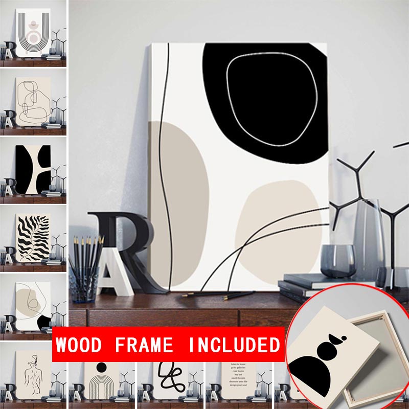 Tranh Vải Canvas Treo Tường Họa Tiết Trừu Tượng Phong Cách Boho Độc Đáo