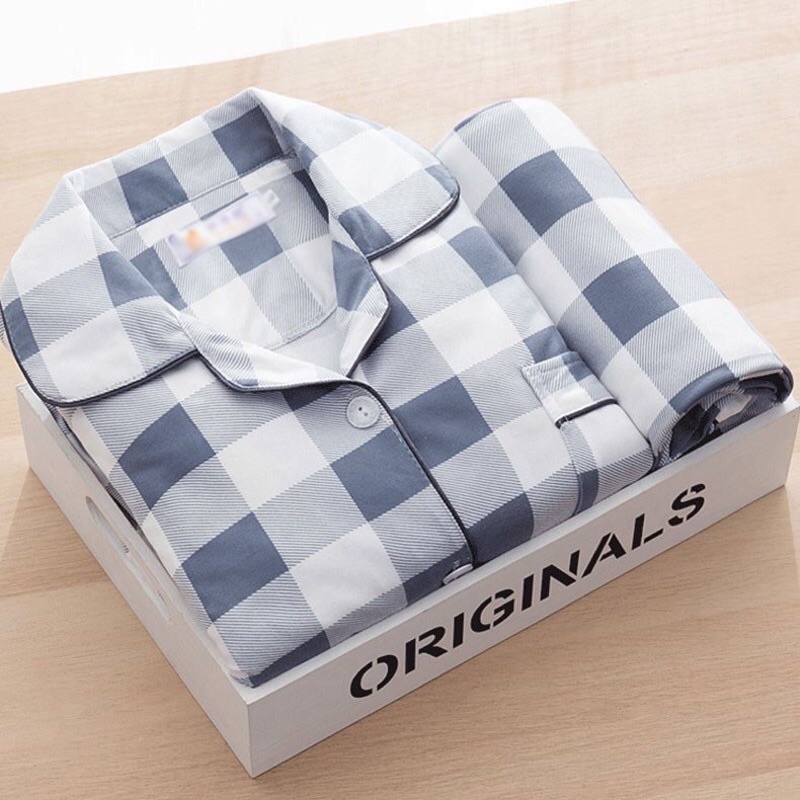 Bộ đồ ngủ mặc nhà Pijama dài tay cao cấp chất liệu cotton