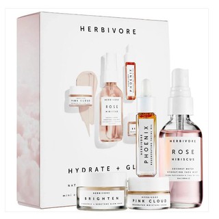 [CÓ SẲN] Set dưỡng da HERBIVORE Hydrate + Glow Natural Skincare Mini Collection