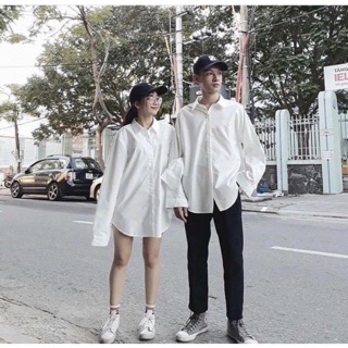 Áo SƠMI TRƠN Dài Tay Basic Unisex (trắng, đen)