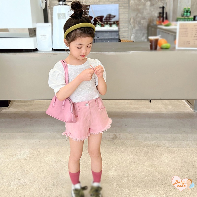 Quần Short Jean Ống Rộng Màu Sắc Ngọt Ngào Cho Bé 3-8 Tuổi