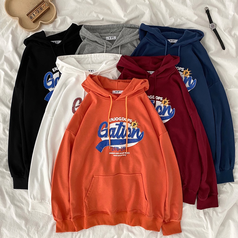 SUXI Áo Hoodie Nữ Dáng Rộng In Chữ Phong Cách Hàn Quốc Mới