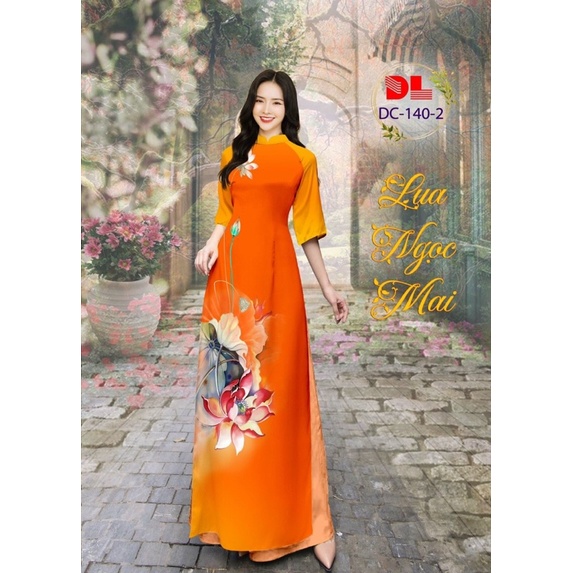 Vải áo dài hoa sen