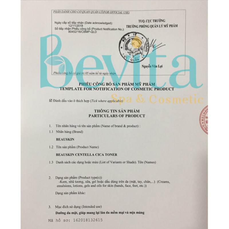 Nước hoa hồng phục hồi da mụn Beauskin Centella Cica 120ml, nước hoa hồng cho da dầu - Bevita