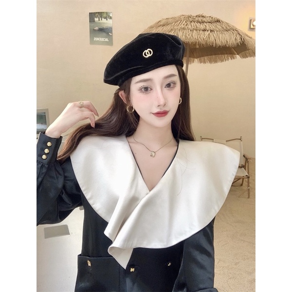 ÁO SƠ MI ĐEN LỤA SATIN QUYẾN RŨ CỔ ÁO THUỶ THỦ