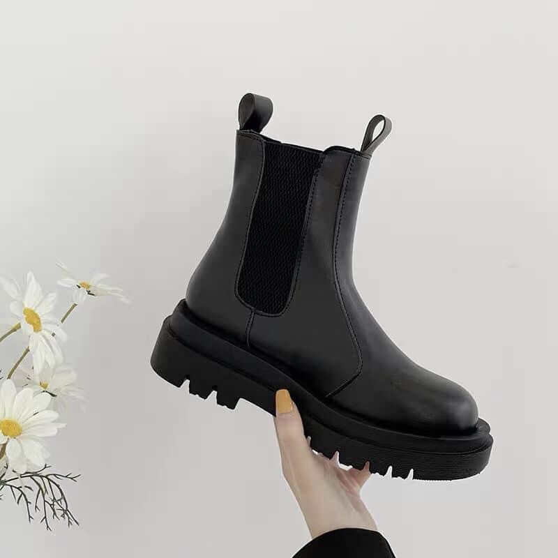 Giày BOOTS Nữ không dây không khoá co dãn boot ulzzang ĐẾ CHIẾN BINH