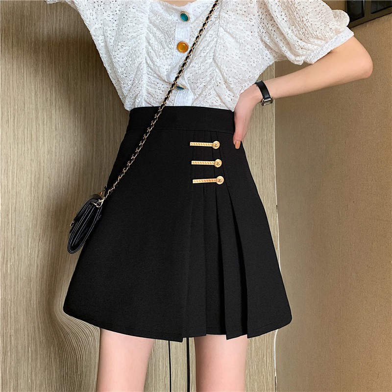 [Mã WASKT304 giảm 15% tối đa 30K đơn 99K] LEEVA - Chân váy xếp ly phối nút cá tính CV010 | BigBuy360 - bigbuy360.vn