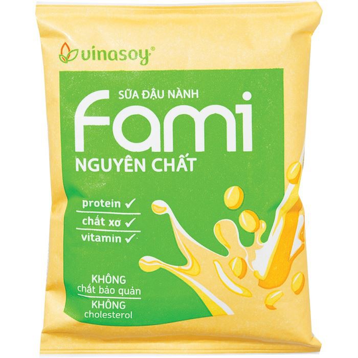 Sữa đậu nành Fami nguyên chất Lốc 10 bịch x 200ml