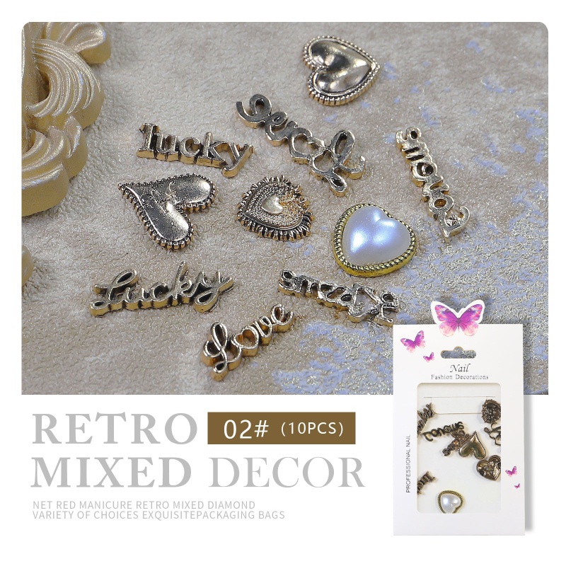 Set 8 / 10 / 20 Phụ Kiện Trang Trí Móng Tay 3D Thời Trang