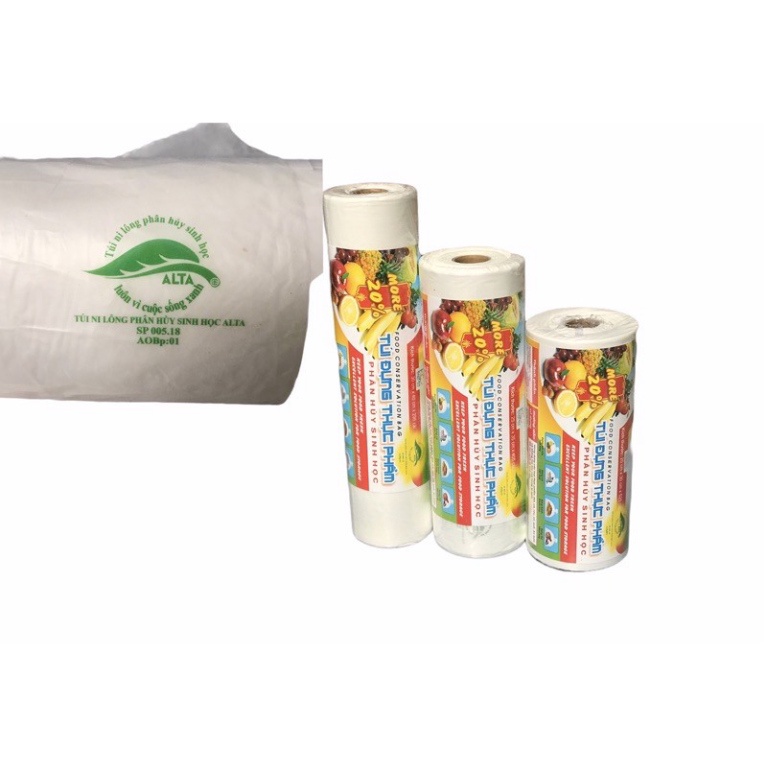 Túi đựng thực phẩm tự huỷ sinh học ALTA - túi thân thiện với môi trường 1kg
