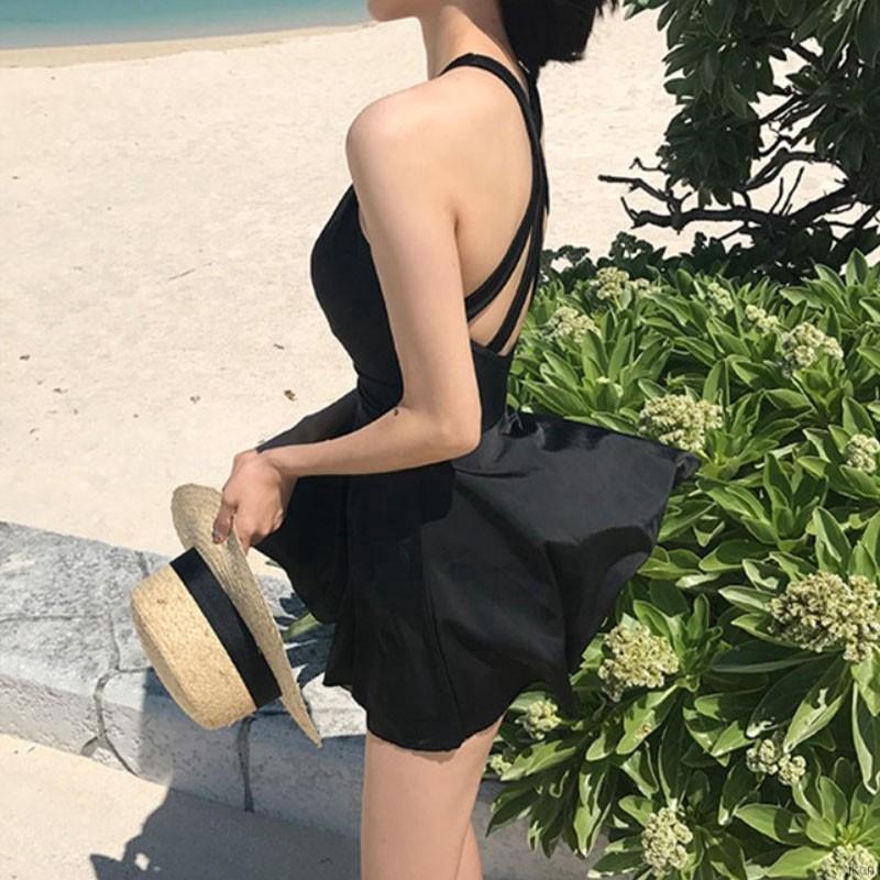 One Bộ Đồ Bơi Liền Thân Hở Lưng Phối Dây Chéo Chống Chói Phong Cách Quyến Rũ Size M-3XL