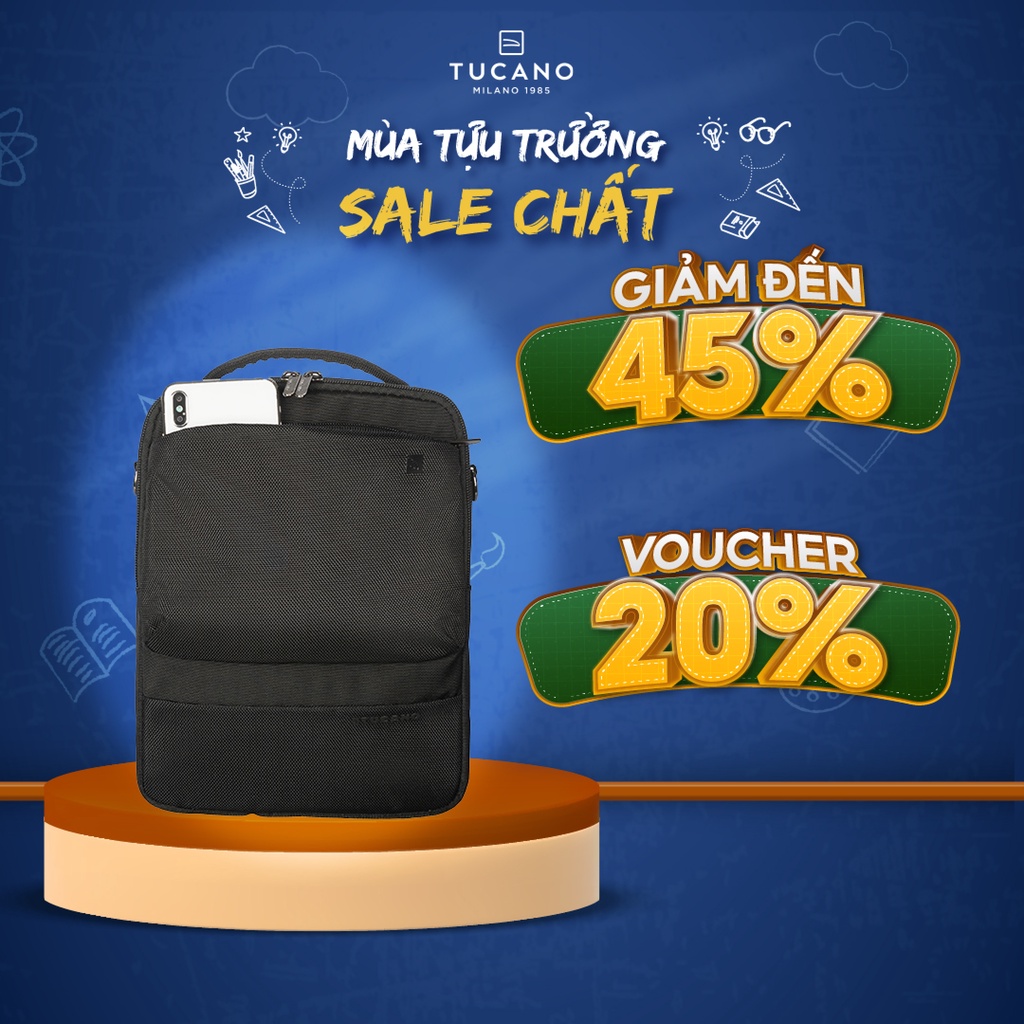 Túi đeo chéo Crossbody Tucano Dritta iPad cao cấp đựng vừa máy tính bảng 11 inch