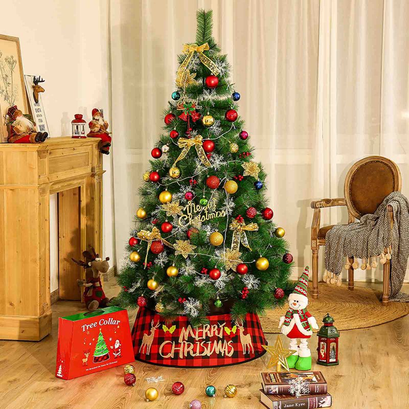 Tấm Lót Chân Cây Thông Noel 30 Inch Màu Trắng Đen