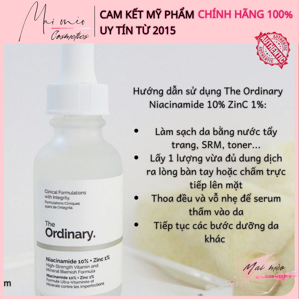 [𝓕𝓻𝓮𝓮𝓼𝓱𝓲𝓹] the ordinary niacinamide 10 zinc 1  se khít lỗ chân lông, mờ thâm, cho da mụn